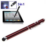 3-en-1 Capacitiva del tacto Pen + linterna láser + LED para Smartphone Tablet EPATP-407839