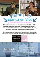Música en directo y Cava Rosé Pere Abadal en el Restaurante Bambola de Barcelona