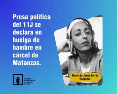 Presa política María de Jesús Terrás Díaz inicia huelga de hambre en Cuba