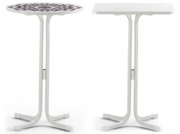 Mesa alta de terraza, fabricada en tablero aglomerado
