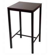 Mesa alta de bar con estructura de metal, un diseño moderno