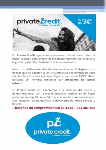 Private Credit, consigue un crédito en 24 horas