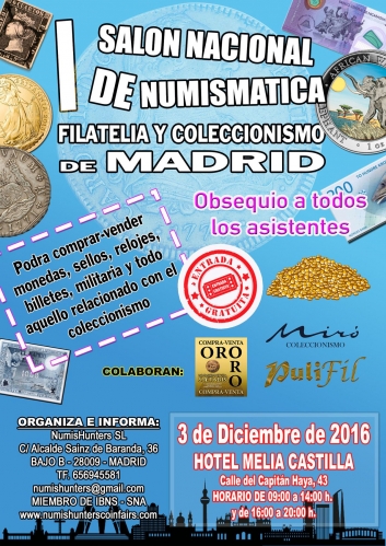 Profesionales numismáticos de toda España se congregarán en Madrid el próximo sábado