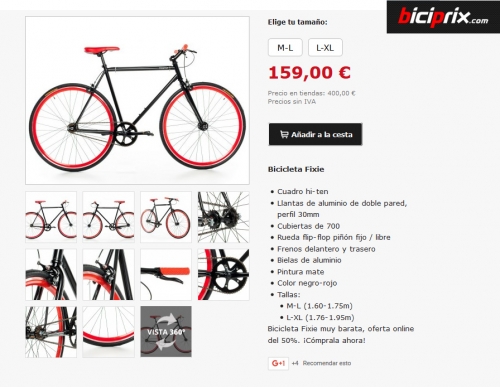 Tienda Bicicletas Fixie Online (50% descuentos, muy baratas)