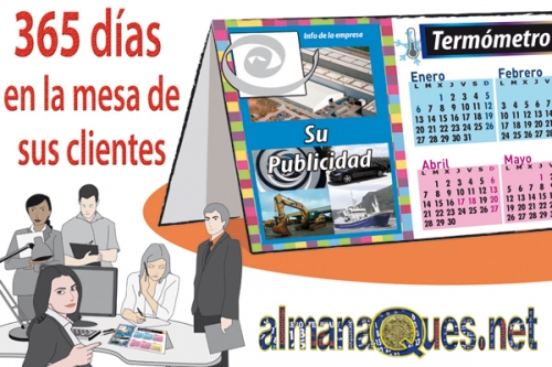 calendario de sobremesa con termómetro, la publicidad más rentable