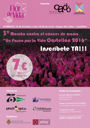 Presentación 3ª Marcha solidaria contra el cáncer de mama - Un Paseo por la Vida, Castellón 2016