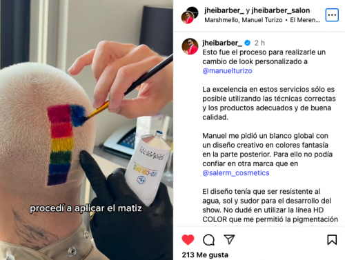 El estilista Jhei Barber firma el nuevo look de Manuel Turizo con productos de Salerm Cosmetics