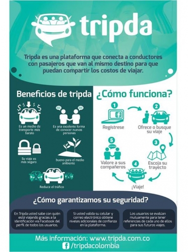 Más de 500 viajes se pueden encontrar a través de la plataforma de carro compartido Tripda