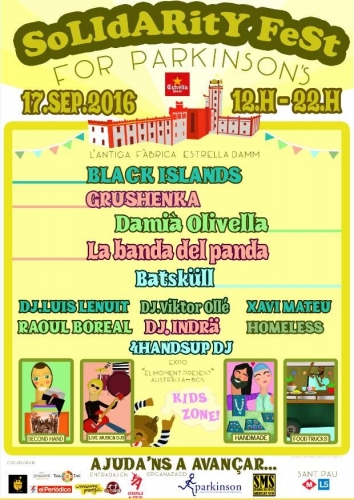 Solidarity Fest For Parkinson: festival solidario en Barcelona el 17 de septiembre