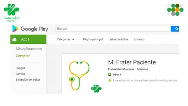 Nueva aplicación móvil para pacientes de Fraternidad-Muprespa