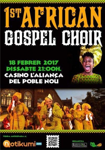 1st African Gospel Choir en Barcelona este 18 de febrero en el Casino L'Aliança del Poble Nou