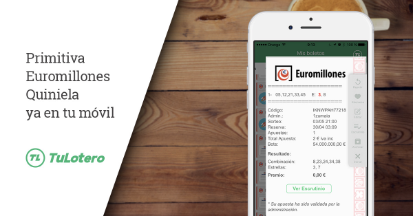  Cae el MILLÓN DE EUROS del Euromillones en la pionera App TULOTERO