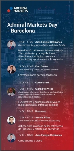 Admiral Markets aterriza en Barcelona con uno de sus eventos gratuitos sobre trading