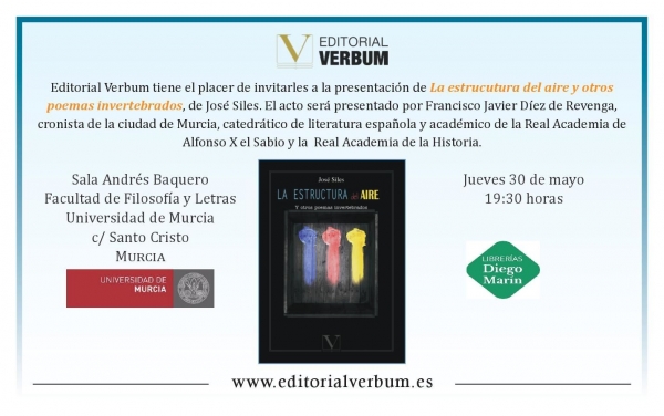 Francisco Javier Díez de Revenga presenta el poemario La estructura del aire de José Siles en Murcia