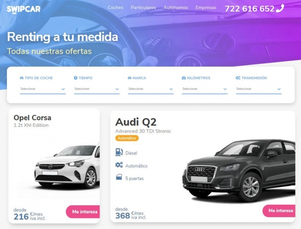 Swipcar: el marketplace destacado en coches de renting
