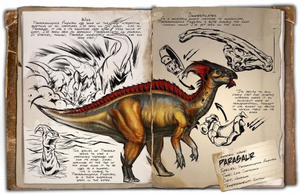 Tu primer compañero, el Parasaurio. ARK: Survival Evolved