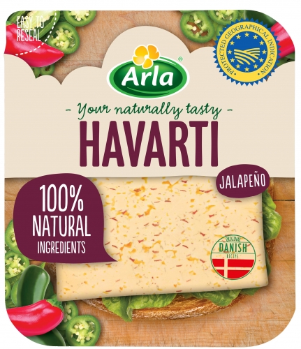 Arla Havarti Jalapeño, el último lanzamiento de Arla que se suma a su gama de queso en lonchas con IGP 