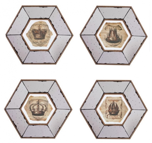 Dale un toque místico con estos cuadros sobre madera de coronas en color champán