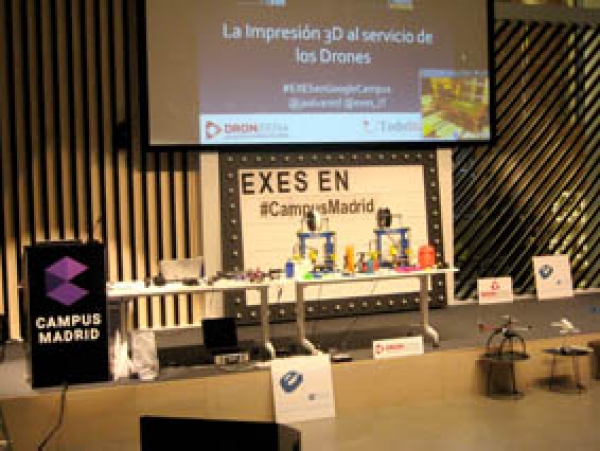 EXES en colaboración con Google Campus Madrid organiza una conferencia sobre la Impresión de Drones con tecnología 3D