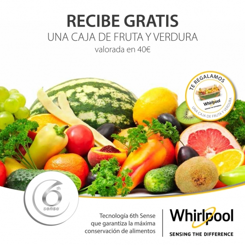 Con la compra de un frigorífico Whirlpool, llenarás la nevera de frutas y verduras