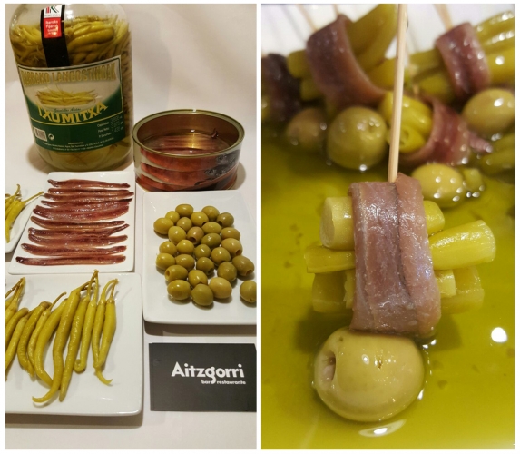 “Gilda”, prueba el pintxo más donostiarra en el Bar Aitzgorri de Gros.