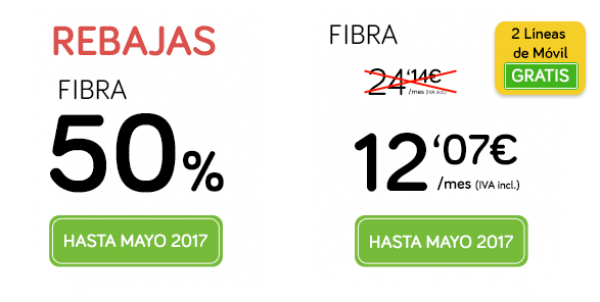 Ofertas al 50% en Fibra Óptica con Jazztel