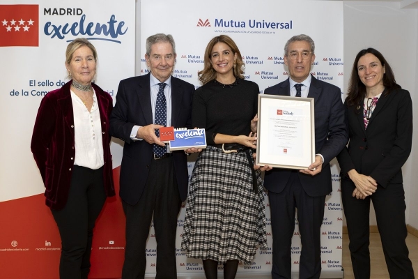 Mutua Universal recibe el sello Madrid Excelente por parte de la Comunidad de Madrid 