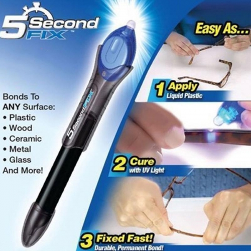“5 Second Fix UV Luz” Pluma de Reparación Pegamento Plástico Líquido Soldadura de Plásticos Kit